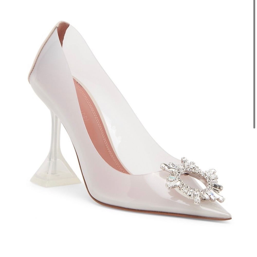 Amina Muaddi Begum Embellished Transparent Pumps